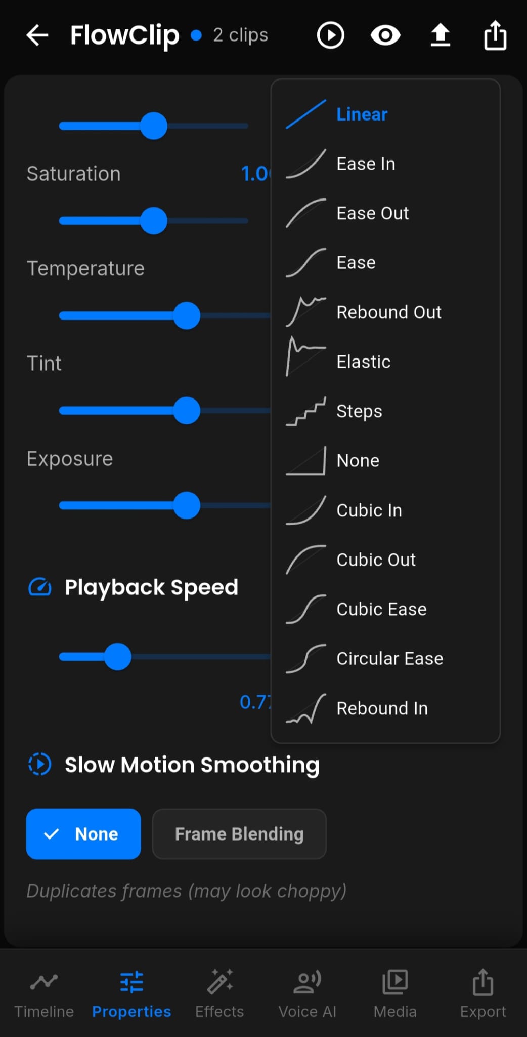 Keyframe animation screenshot