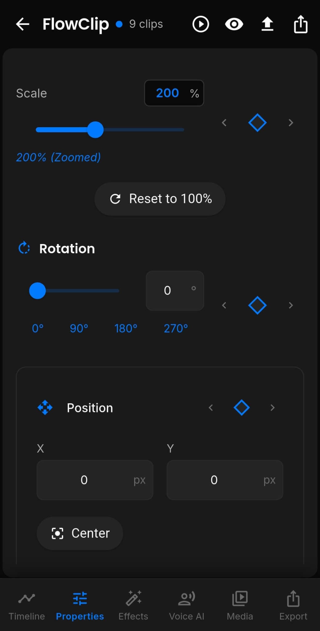 Video properties screenshot